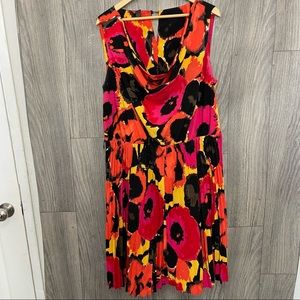 Alfani midi dress scoop neck with pleated skirt